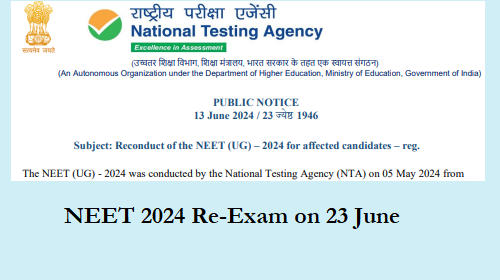 NEET 2024 Re-Exam on 23 June