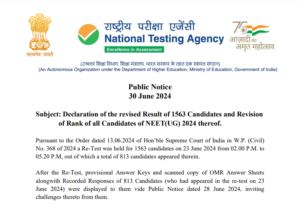 Re NEET 2024 Result